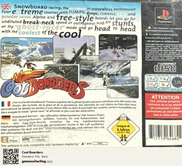 Cool Boarders PlayStation, PAL box back