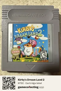 Kirby's Dream Land 2 Game Boy, NTSC cartridge label