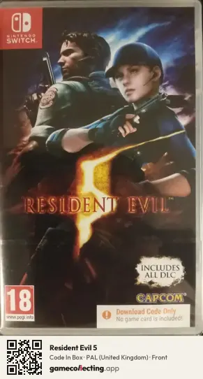 Resident Evil 5 Nintendo Switch, United Kingdom box front