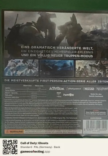 Call of Duty: Ghosts Xbox One, Germany box back