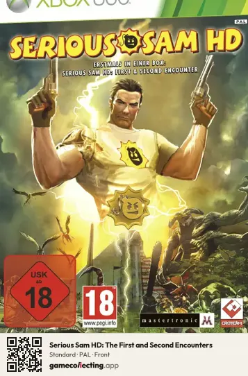 Serious Sam HD: The First and Second Encounters Xbox 360, PAL box front