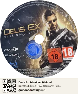 Deus Ex: Mankind Divided PlayStation 4, PAL disc