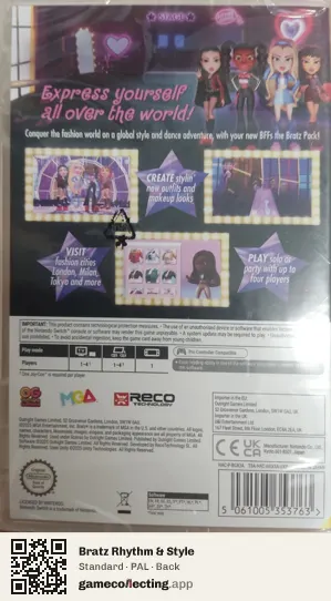 Bratz Rhythm & Style Nintendo Switch, PAL box back