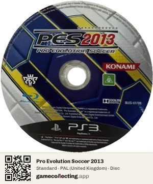 Pro Evolution Soccer 2013 PlayStation 3, PAL disc
