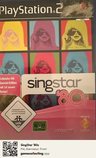 SingStar '80s PlayStation 2, Germany box front