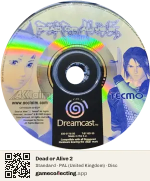 Dead or Alive 2 Sega Dreamcast, PAL disc