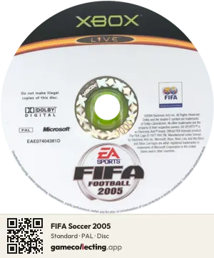 FIFA Soccer 2005 Xbox, PAL disc