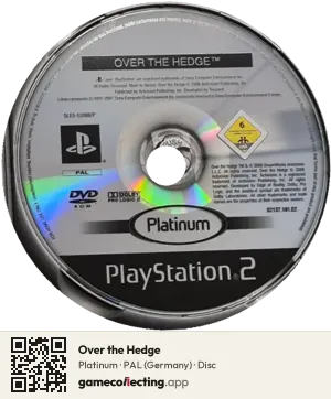 Over the Hedge PlayStation 2, PAL disc