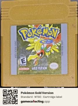 Pokémon Gold Version Game Boy Color, NTSC cartridge label