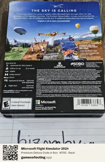 Microsoft Flight Simulator 2024 Xbox Series X, NTSC box back