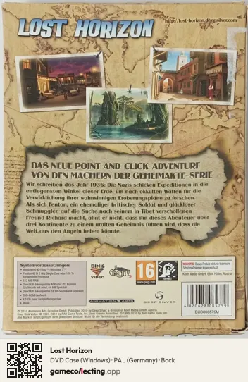 Lost Horizon Computer, Germany box back