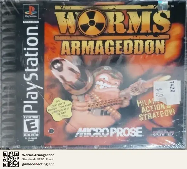 Worms Armageddon PlayStation, NTSC box front