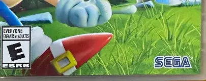 Sonic Superstars, the ESRB box on its front