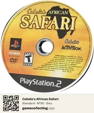 Cabela's African Safari PlayStation 2, NTSC disc