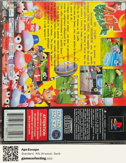 Ape Escape PlayStation, France box back