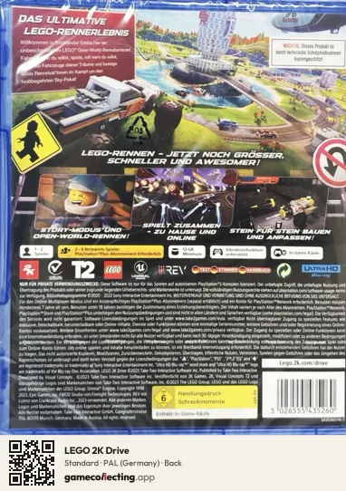 LEGO 2K Drive PlayStation 5, Germany box back