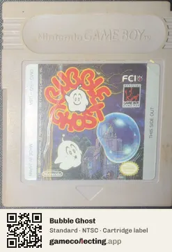 Bubble Ghost Game Boy, NTSC cartridge label