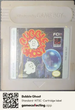 Bubble Ghost Game Boy, NTSC cartridge label