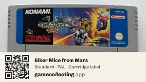 Biker Mice from Mars Super Nintendo Entertainment System, PAL cartridge label
