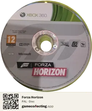 Forza Horizon Xbox 360, PAL disc