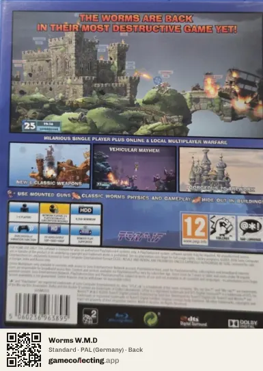 Worms W.M.D PlayStation 4, Germany box back