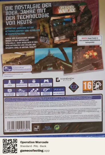 Operation Warcade PlayStation 4, PAL box back