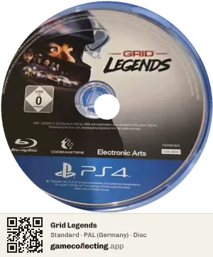 Grid Legends PlayStation 4, PAL disc