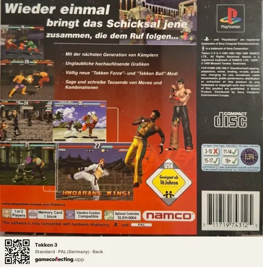 Tekken 3 PlayStation, Germany box back