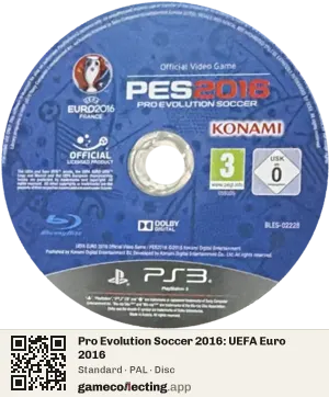 Pro Evolution Soccer 2016: UEFA Euro 2016 PlayStation 3, PAL disc
