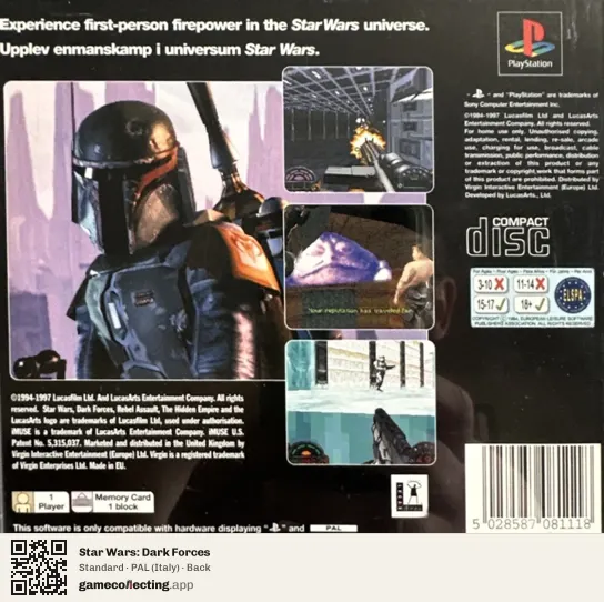 Star Wars: Dark Forces PlayStation, Italy box back