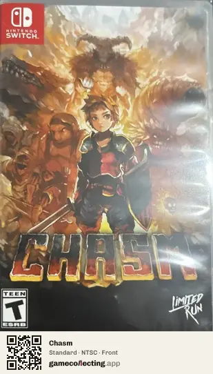 Chasm Nintendo Switch, NTSC box front