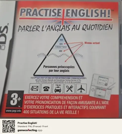 Practise English! Nintendo DS, France box front