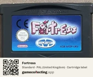 Fortress Game Boy Advance, PAL cartridge label