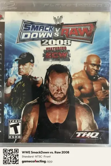 WWE SmackDown vs. Raw 2008 PlayStation 3, NTSC box front