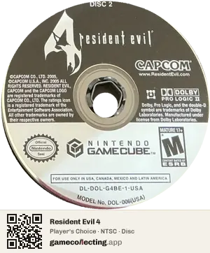 Resident Evil 4 Nintendo GameCube, NTSC disc