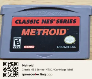 Metroid Game Boy Advance, NTSC cartridge label
