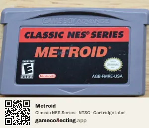 Metroid Game Boy Advance, NTSC cartridge label