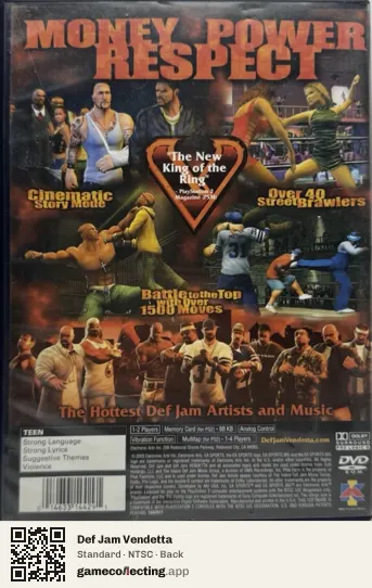 Def Jam Vendetta PlayStation 2, NTSC box back