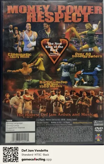 Def Jam Vendetta PlayStation 2, NTSC box back