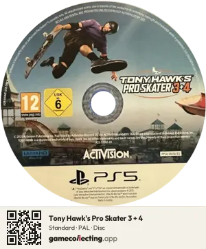 Tony Hawk's Pro Skater 3 + 4 PlayStation 5, PAL disc
