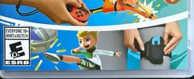 Nintendo Switch Sports, the ESRB box on its front