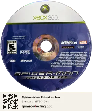 Spider-Man: Friend or Foe Xbox 360, NTSC disc