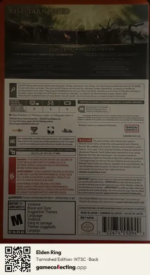 Elden Ring Nintendo Switch 2, NTSC box back