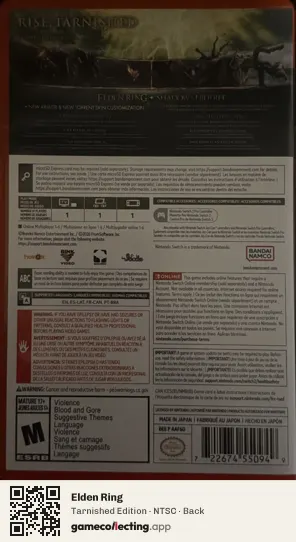 Elden Ring Nintendo Switch 2, NTSC box back