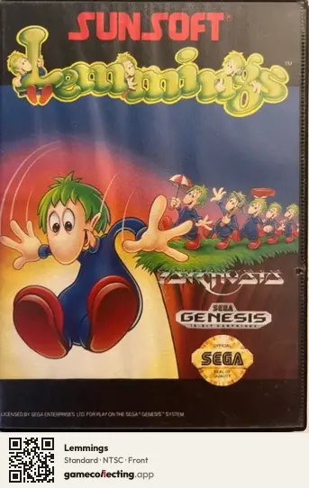 Lemmings Sega Mega Drive / Genesis, NTSC box front