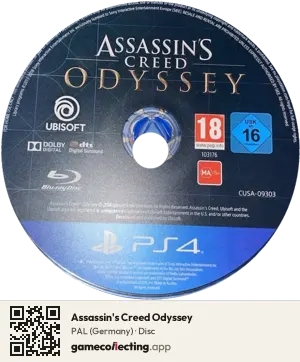 Assassin's Creed Odyssey PlayStation 4, PAL disc