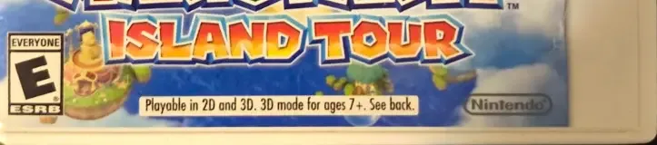 Mario Party: Island Tour, the ESRB box on its front