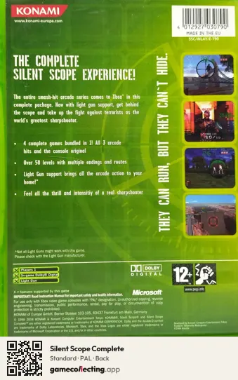 Silent Scope Complete Xbox, PAL box back