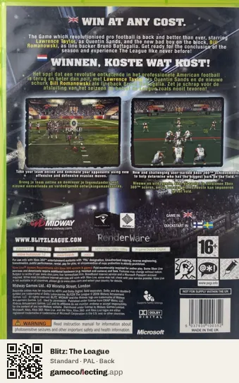 Blitz: The League Xbox 360, PAL box back