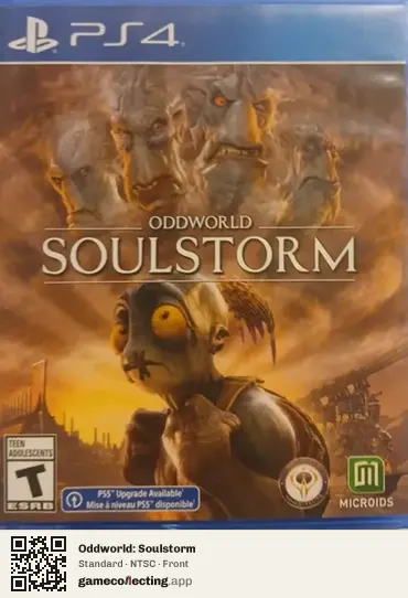 Oddworld: Soulstorm PlayStation 4, NTSC box front